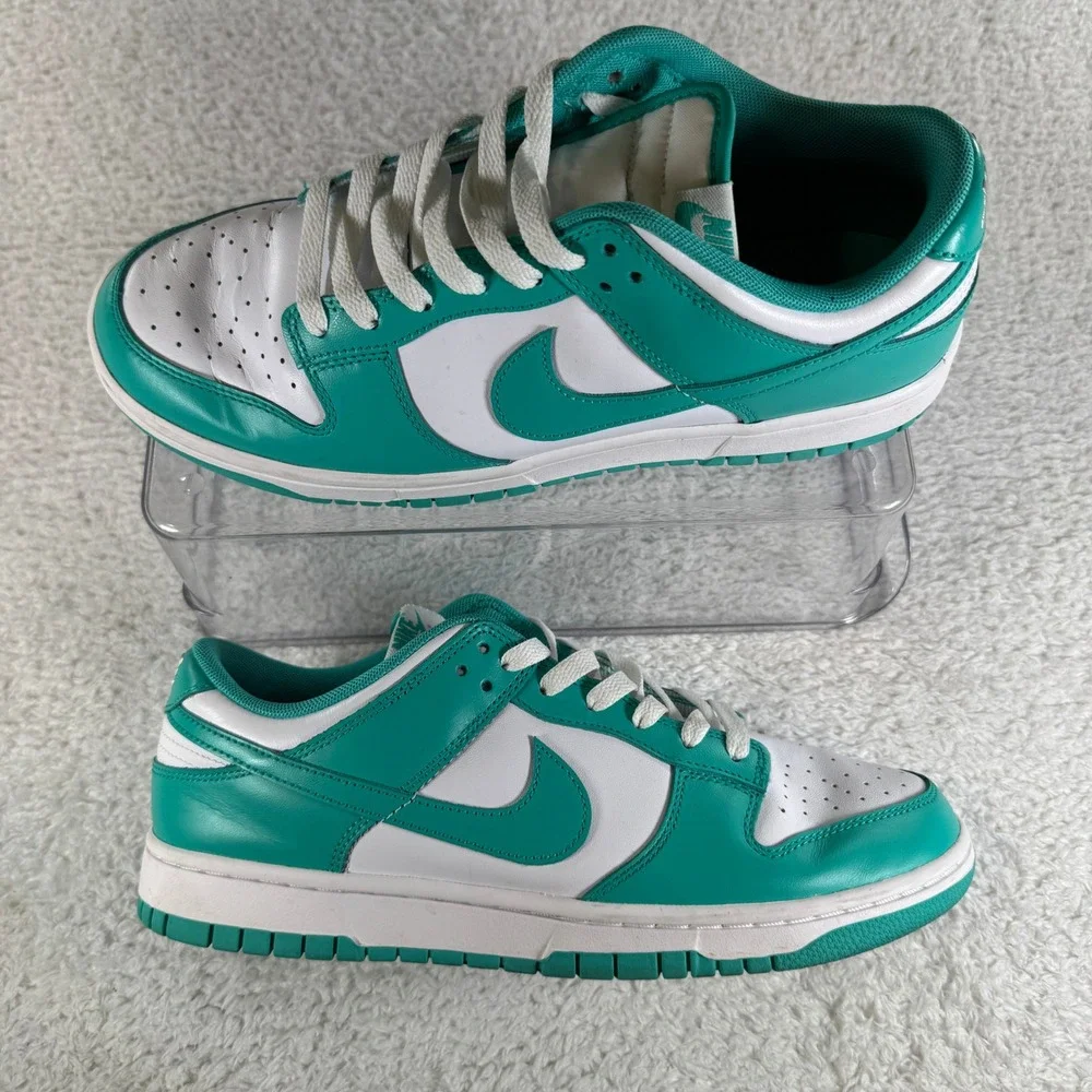 Nike Dunk Low Shoes Mens Size 9 Green White Clear Jade Sneakers Shoes Clean